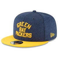 Men's Green Bay Packers New Era Navy/Gold 2018 NFL Sideline Home Historic Official 9FIFTY Snapback Adjustable Hat 3058571